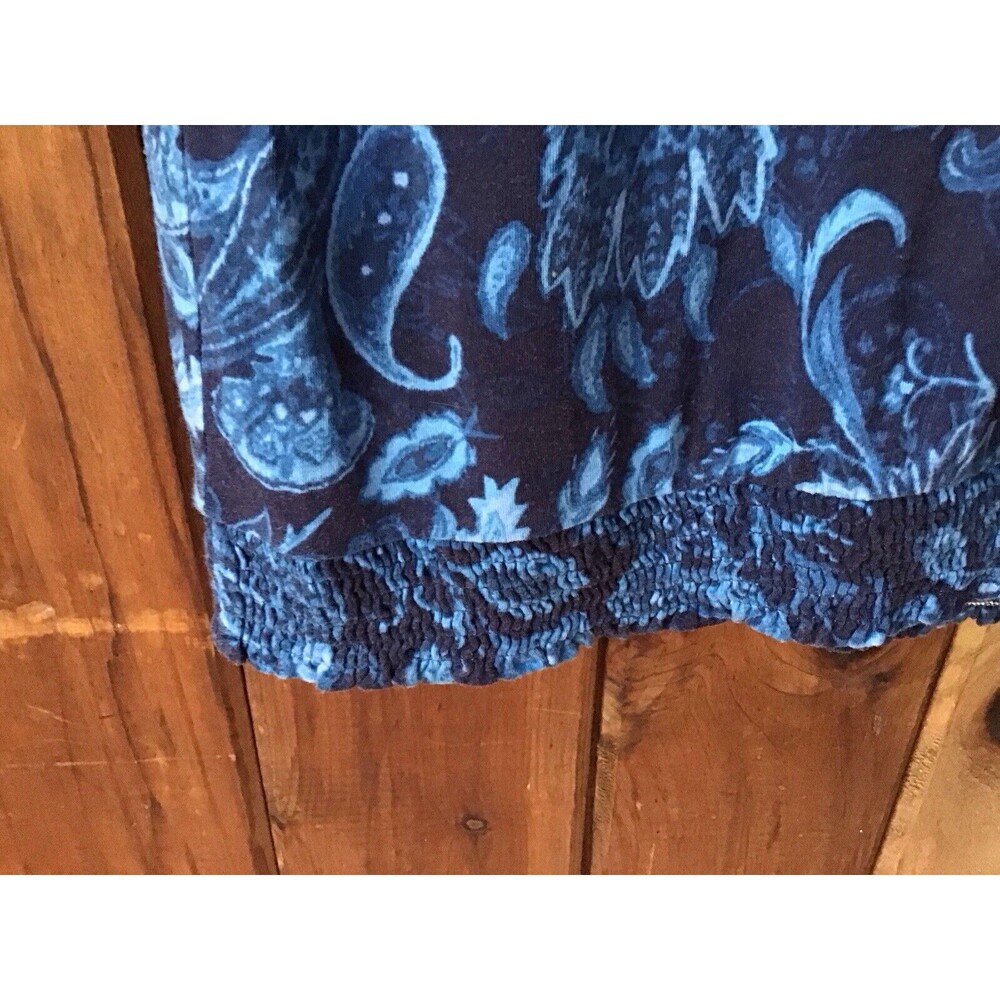 Jones New York Blue Floral Top XL Braided Neckline 3/4 Sleeve Casual Vintage - Picture 5 of 8